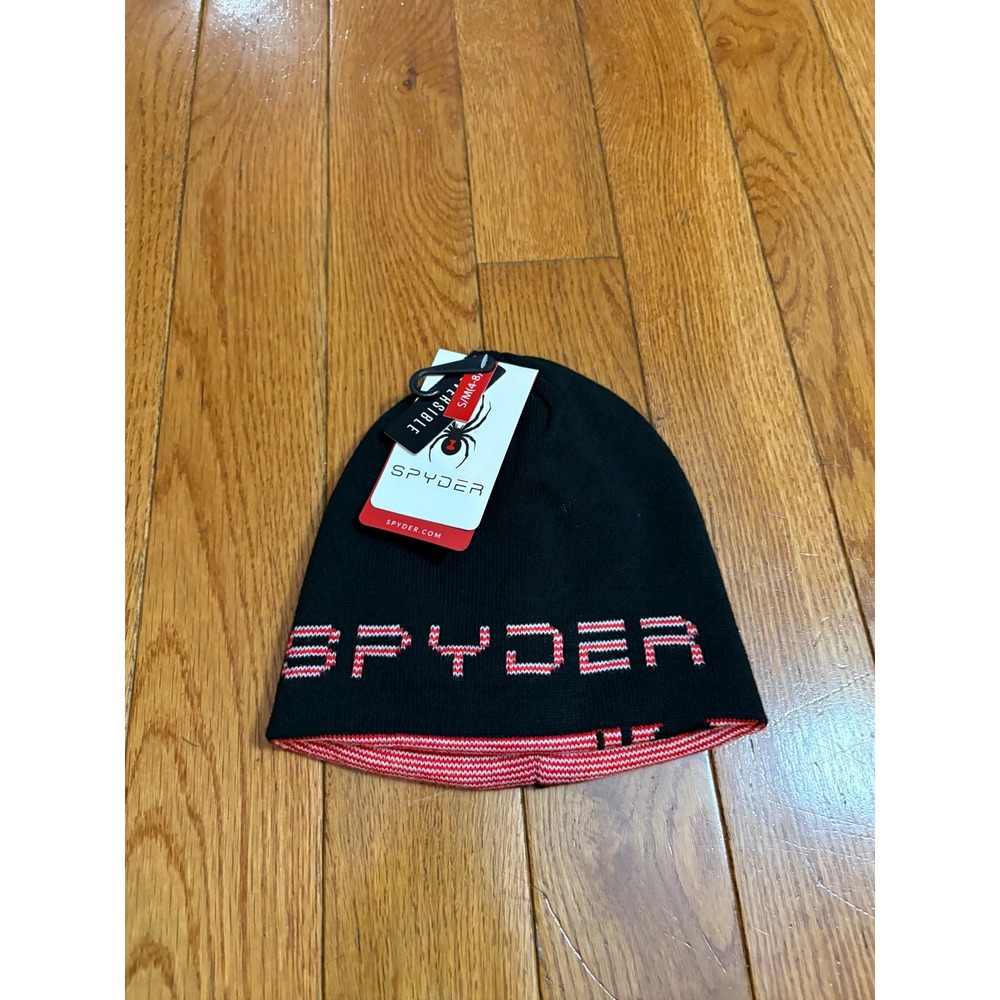 Spyder Kids Reversible Beanie‎ $24 OBSP907 Spyder Red Black S/M Winter Hat NWT